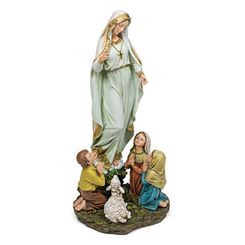 Our Lady of Fatima Children 12 Inch Resin Stone Indoor Outdoor Garden Statue
