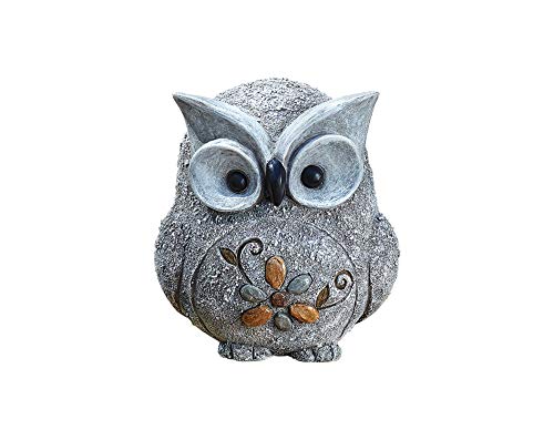 Roman Garden  Pebble Owl Statue 77H Pudgy Pals Collection Resin and Stone Decorative Garden Gift Home Outdoor Decor Durable Long Lasting