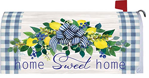 Custom Decor Lemon Wreath Home Sweet Home Mailbox Makeover  Vinyl with Magnetic Strips for Steel Standard Rural Mailbox Made in The USA  Copyright Licensed and Trademarked Inc