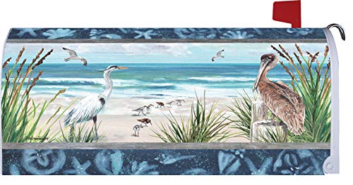 Custom Decor Shore Birds Mailbox Makeover  Vinyl with Magnetic Strips for Steel Standard Rural Mailbox Made in The USA  Copyright Licensed and Trademarked Inc