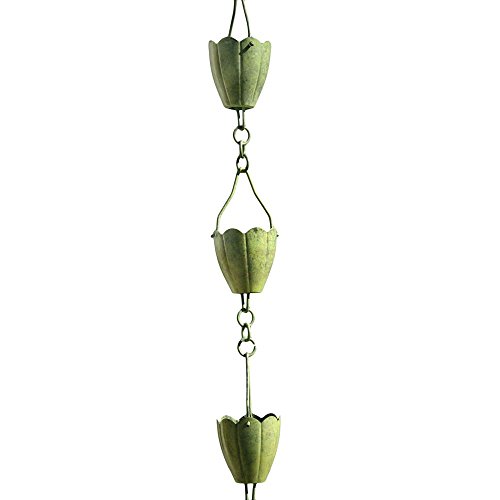 Patina Products Verdigris Flower Cup Rain Chain