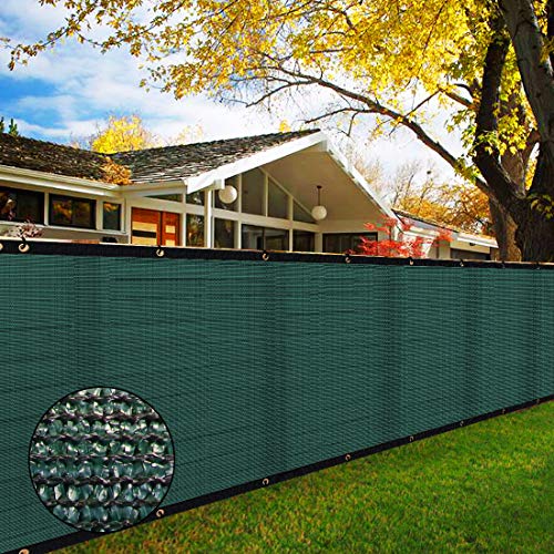 6 x 50 Heavy Duty Privacy Screen Fence 90 Blockage Green Mesh Shade Net Cover with Brass Grommets for Garden Yard Wall Backyard Chain Link Fence  Includes 75 Zip Ties (6 x 50 Green)
