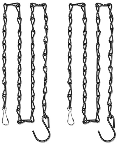 Gray Bunny Hanging Chain 35 Inch Black Chain 2Pack for Bird Feeders Planters Fixtures Lanterns Suet Baskets Wind Chimes and More OutdoorIndoor Use