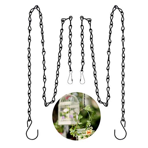 Hanging Basket Chains 2pcs 35 Inch Black Hanging Chains Flowerpot Hanger Replacement Chain Garden Plant Hanger for Bird Feeders Planters Lanterns and Ornaments