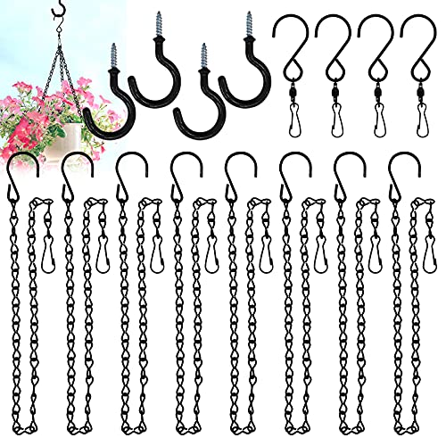 SNAIL GARDEN Hanging Basket Chains Kit 10Pcs 197Inch Bird Feeder Chains with 4Pcs Screw Hooks  4Pcs Swivel HooksRetro Iron Art Hanging Chain for Bird Feeders Planters Lanterns and Ornaments