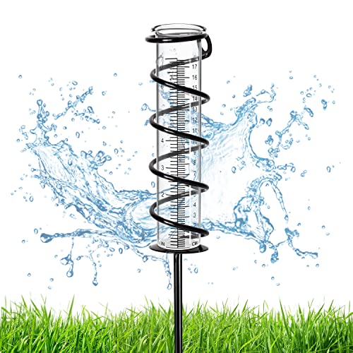 SYCozupy Rain Gauge Glass Rain Guage OutdoorDetachable Rain Guage with Stake Metal Spiral Sape Accurate Rain Gauge for Yard Lawn  Garden (Twist)