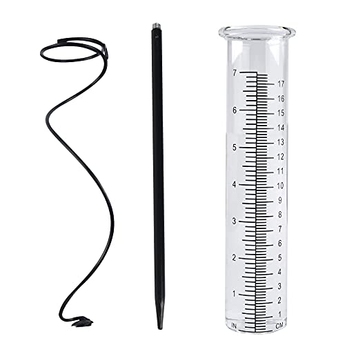 TBWHL Spiral Rain Gauges Outdoor Stake Decorative with 7 Rain Guages Replacement Tubes Rain Metal Measure Gauges for Yard Garden Lawn