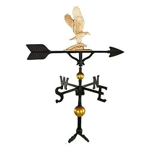 Montague Metal Products 32Inch Deluxe Weathervane with Gold Eagle Ornament