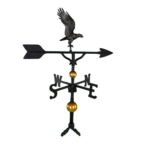 Montague Metal Products 32Inch Deluxe Weathervane with Swedish Iron Full Bodied Eagle Ornament