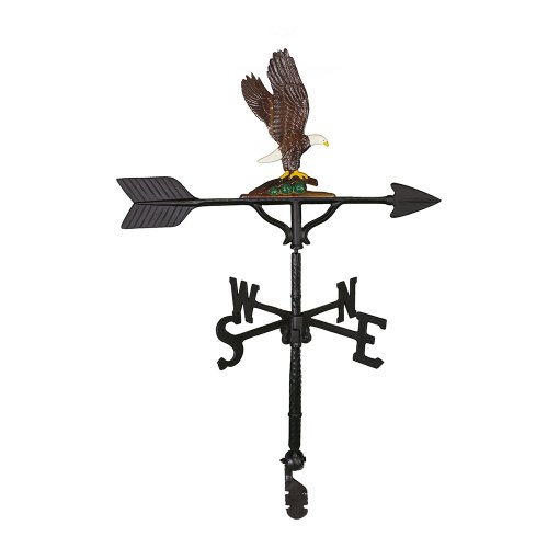 Montague Metal Products 32Inch Weathervane with Satin Black Eagle Ornament