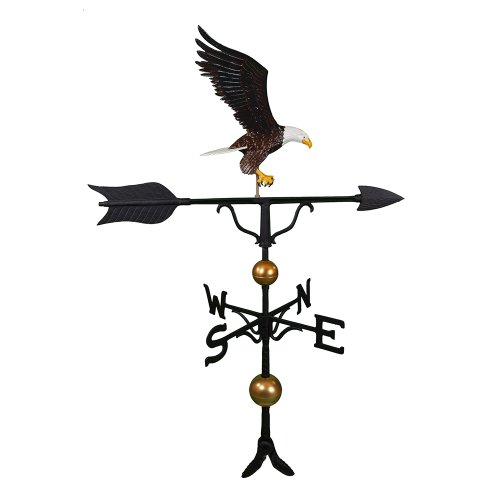 Montague Metal Products 52Inch Deluxe Weathervane with Full Bodied Color Eagle Ornament