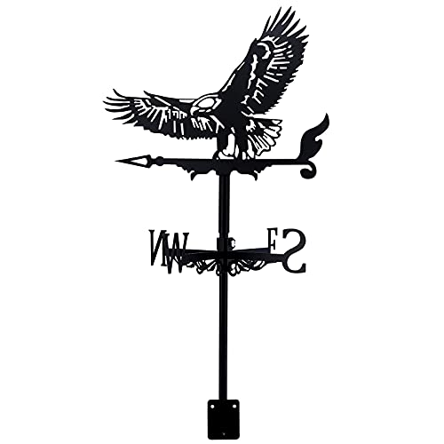 SUPERDANT 1 Set Rooftop Weathervane Wind Vane Flying Eagle Retro Metal Wind Direction Indicator Floor Nails and Wall Fixing Devices Used for Garden Decoration and Yard Decoration