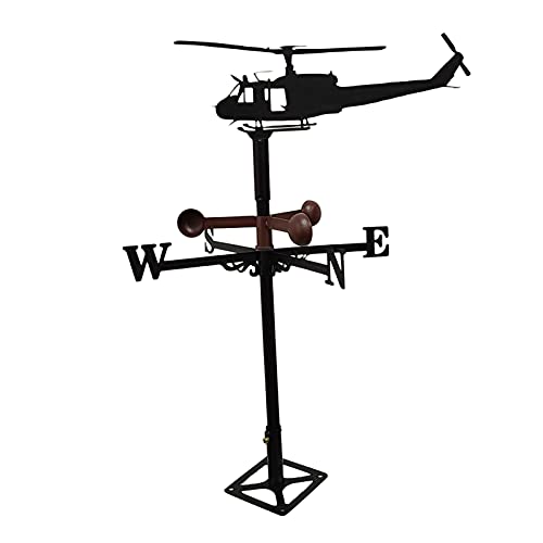 FAKEME Helicopter Farm Iron Crafts Home Weather Vane Wind Direction Indicator Yard Weathervane Yard Roofs Measuring Tools