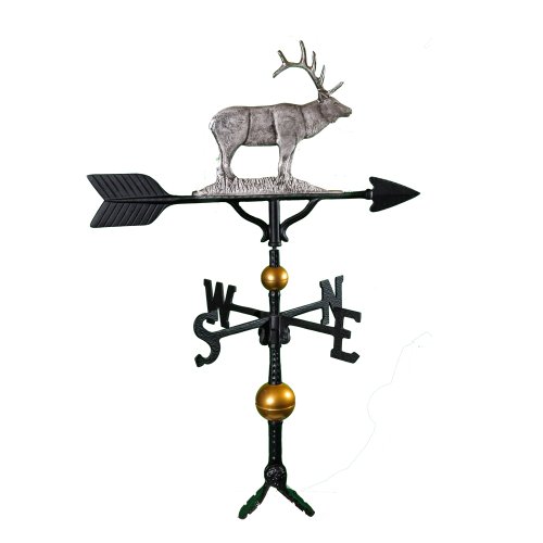 Montague Metal Products 32Inch Deluxe Weathervane with Swedish Iron Elk Ornament