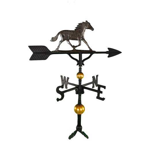 Montague Metal Products 32Inch Deluxe Weathervane with Swedish Iron Horse Ornament