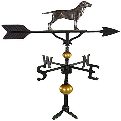 Montague Metal Products 32Inch Deluxe Weathervane with Swedish Iron Retriever Ornament