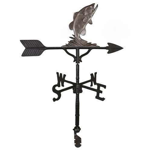 Montague Metal Products 32Inch Weathervane with Swedish Iron Bass Ornament