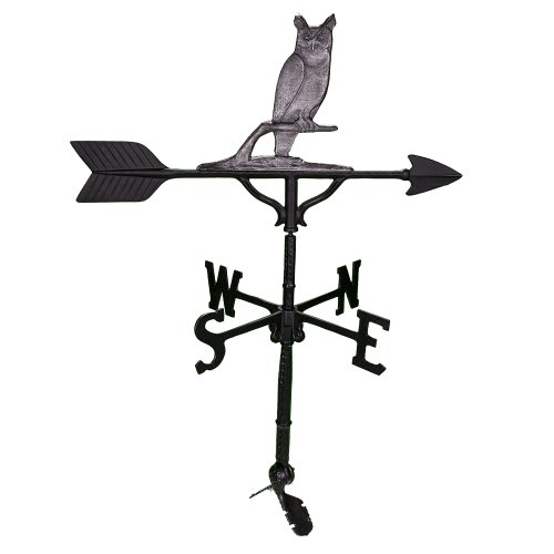 Montague Metal Products 32Inch Weathervane with Swedish Iron Owl Ornament