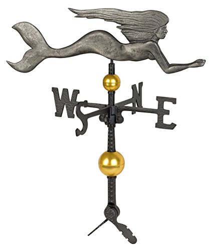 Montague Metal Products Swedish Iron Finish Deluxe Mermaid Weathervane 32