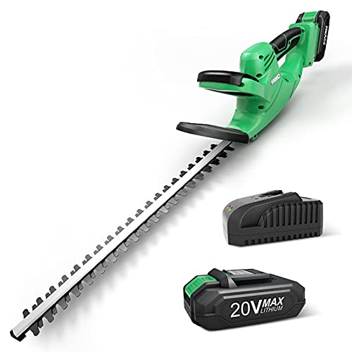 Cordless Hedge Trimmer 24Inch DualAction Blade 58 Cutting Capacity  68lb Lightweight Electric Bush Trimmer 20V 20Ah Battery Operated Hedge Trimmer for HedgesBushesShrubsBranches