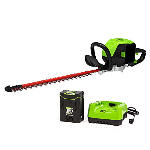 Greenworks Pro 80V 26inch Cordless Hedge Trimmer 2Ah Battery and Charger Included GHT80321