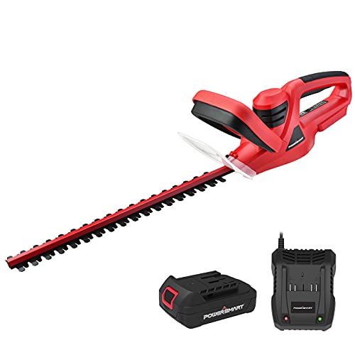 PowerSmart Hedge Trimmer Cordless 20V Max Battery Operated Hedge Clippers Cordless with 16Inch Blade Garden Battery Powered Bush Trimmer LithiumIon Battery and Charger Included
