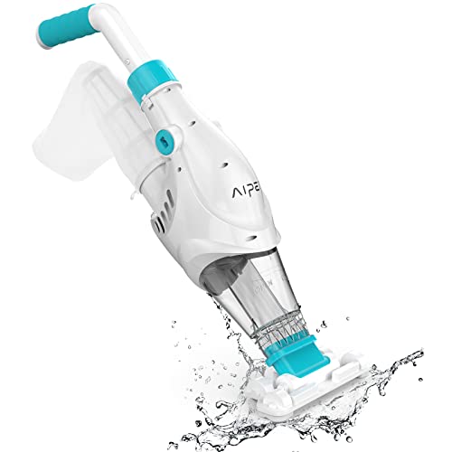 AIPER Handheld Rechargeable Pool Vacuum Cordless Pool Vacuum Cleaner with Scrub Brush Head Large Filter Bag Ideal for AboveGroundInGround Pools Small Pools