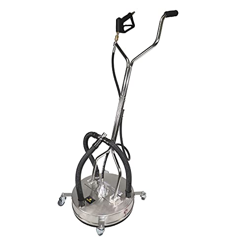 Erie Tools 21 Stainless Steel Surface Cleaner with Vacuum Port Wheels and Wand Pressure Washer Attachment 4000 PSI 12 GPM