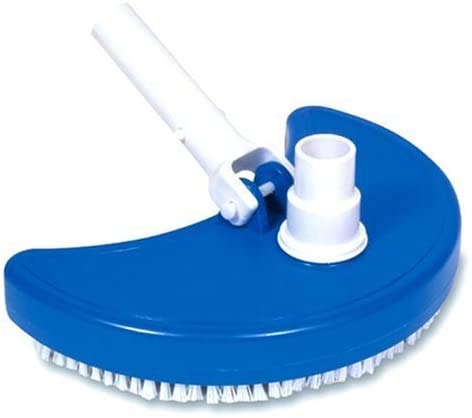 Lalapool Pool Leaf Vacuum with Bottom Brush Pool Cleaner Vacuum Head Suitable forWeighted Attachment for Concrete or Plaster Pool Cleaning(Half Moon)