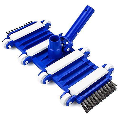 Weighted Flex Vacuum Head  14Inch Brush Attachment Tool with Nylon Side Bristles  Cleaning Supplies  Maintenance Accessories for Above or Inground Swimming Pool or Hot Tub