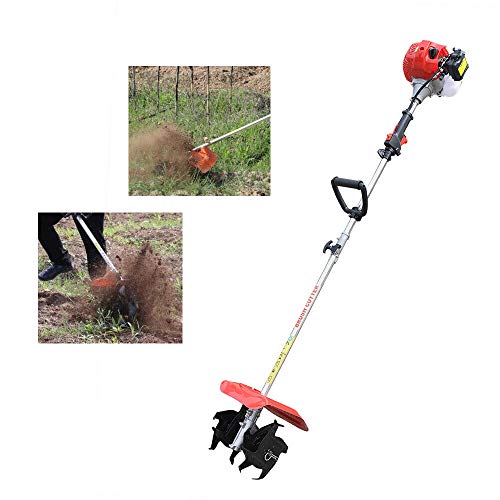 DNYSYSJ 427CC Garden Weed Tiller Cultivator Handheld 2 Stroke Gas Powered Engine Tilling Tool for Garden Lawn Care