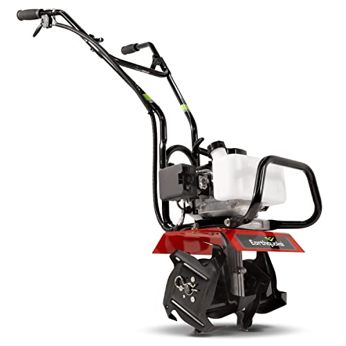 Earthquake 31452 MAC Tiller Cultivator Powerful 33cc 2Cycle Viper Engine Gear Drive Transmission Lightweight Easy to Carry 5Year Warranty Red