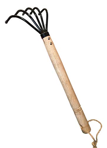 Garden Guru Hand Rake Cultivator Claw Soil Tiller  Military Grade Steel  Rust Resistant  5 Tine Japanese Ninja Claw  Comfortable Wood Handle  Perfect Pulverized and Aerated Soil