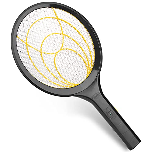 mafiti Electric Fly Swatter Fly Killer Bug Zapper Racket for Indoor and Outdoor 2AA Batteries not Included (1 Yellow)