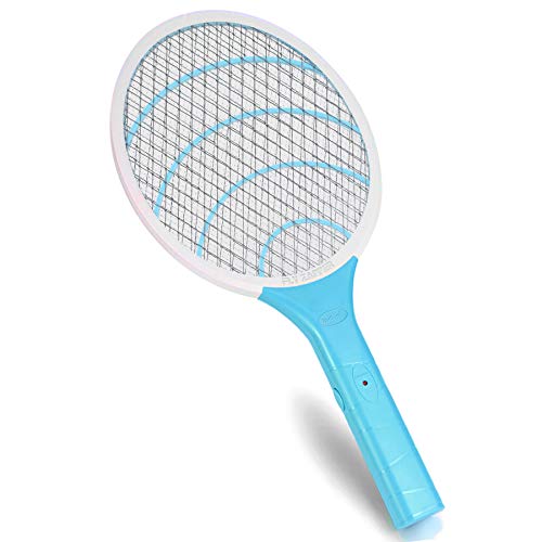 Electric Fly Swatter Bug Zapper Racket 3000volt Mosquito Fly Gnat Zapper Pest Control for Home Indoor Outdoor (Blue)