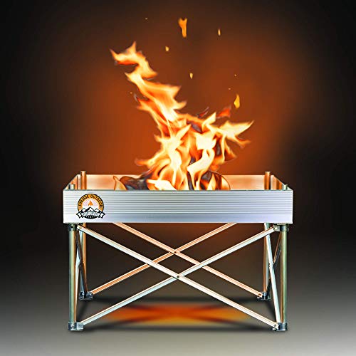 PopUp Fire Pit  Portable and Lightweight  Fullsize 24 Inch  Weighs 7 lbs  Never Rust Fire Pit  Heat Shield NOT Included