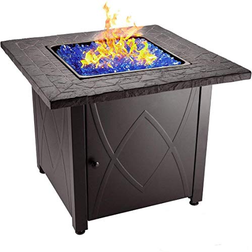 Endless Summer 30 Outdoor Propane Gas Fire Pit Table (Blue Fireglass)