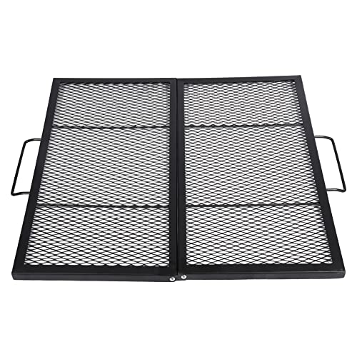 Lineslife XMarks Fire Pit Cooking Grill Grates Folding Outdoor Square BBQ Campfire Grill Grate with Handles Portable Outside Camping Gear Cookware and Accessory 36 Inch