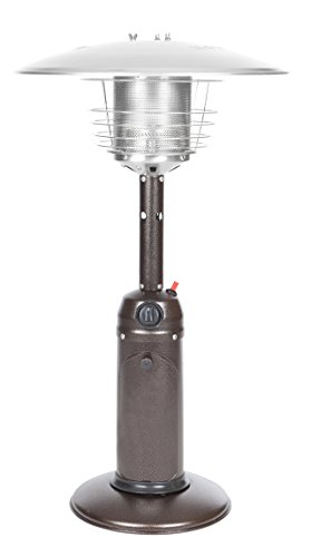 Fire Sense Outdoor Tabletop Propane Patio Heater  Hammer Tone Bronze  Portable