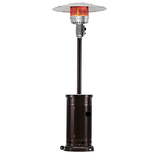 Outdoor 48000 BTU Propane Heater Garden Gas Patio Heater Heating FloorStanding Burner w Wheels Party Porch  Deck Heater w Auto Shutoff Tilt Valve Device for Commercial and Residential Use