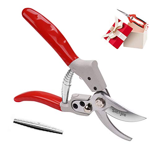 Sitajie Pruning Shears Heavy Duty Stainless Steel Bypass Garden Pruner for Indoor Plant Professional Gardening Clippers Hand Scissors For Cutting And Trimming Bonsai Branch Herb Rose Flower