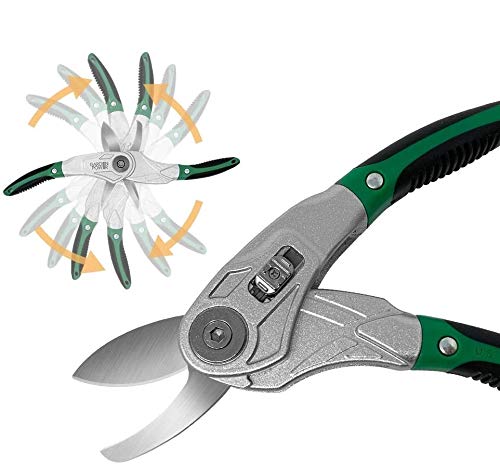 Garden Power Hand Pruner  Shears 2 in 1 MultiCutter Unique Locking Design Allows Switching Between Pruner and Shear Snipping Function 12 Inch Cutting Capacity Clippers for Garden Hedge  Shears