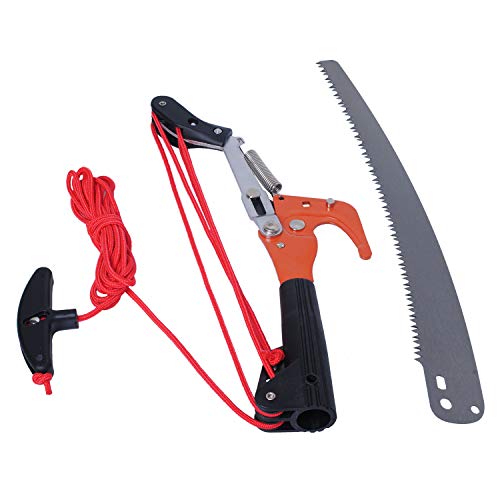 Podoy Extendable Tree Pruner Saw Blade 4 Wheels Sharp Garden Pruning Head Shear 14 Inch Branch Scissors Fruit Tree Cutter Garden Trimmer Tool Without Pole