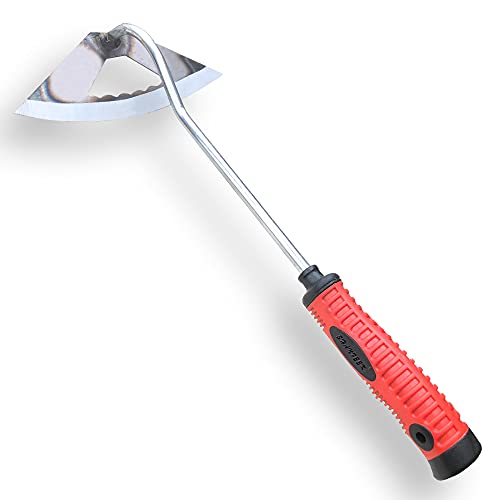 SHANFEEK Hoe Garden Tool Hollow Hoe for Weeding 15Inch Weed Removal Tool for Yard (Plastic HandleTriangle)