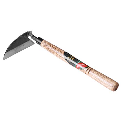 ZELARMAN JapaneseStyle Weeding SickleHand Hoe Sickle Garden Hand Weeder Tool with All Steel Blade for Cutting Grass Digging Soil loosening
