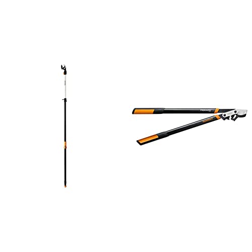 Fiskars 7912 Foot Extendable Tree Pruning Stik Pruner (92406935K)  3948011003 PowerGear2 Bypass Lopper 32 Inch BlackOrange