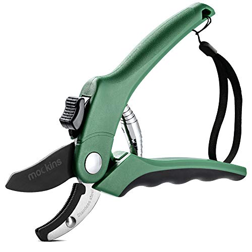 Mockins Professional Heavy Duty Garden Anvil Pruning Shears Tree Trimmers Secateurs Hand Pruner Stainless Steel Blades  8 mm Cutting Capacity