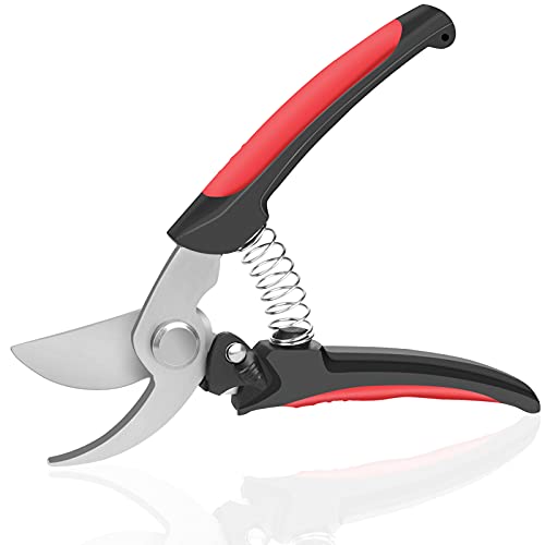 Pruning Shears Professional High Carbon Alloy Steel Sharp Blade Bypass Pruner Tree Trimmer Gardening Clippers Secateurs Pruning ScissorsGarden Shears for Trimming Fruits Flowers Plants