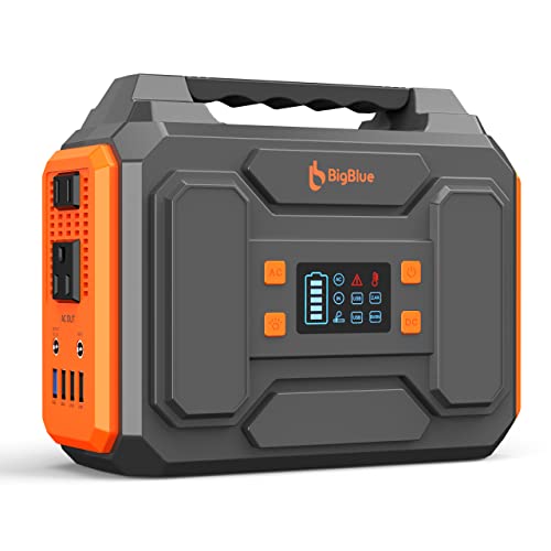 250Wh Portable Power Station BigBlue 67500mAh Outdoors Solar Generator with 120V Pure Sine Wave AC OutletsDC4 USB Ports Fast Charge CPAP Battery Backup Camping Supplies with Flashlight