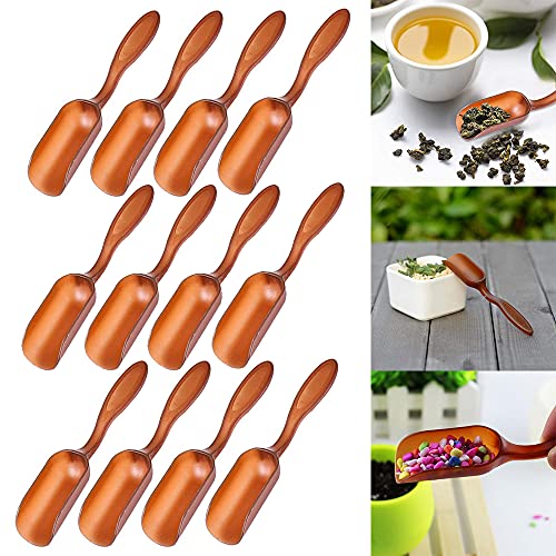 Qioly 12 PCS Plastic Mini Garden Shovel Spoons Soil Scoops Cultivation Digging Transplanting Gardening Tools Succulents Potted Flowers Bath Salt Spoons Washing Powder Scoops Loose Tealeaf Scoops